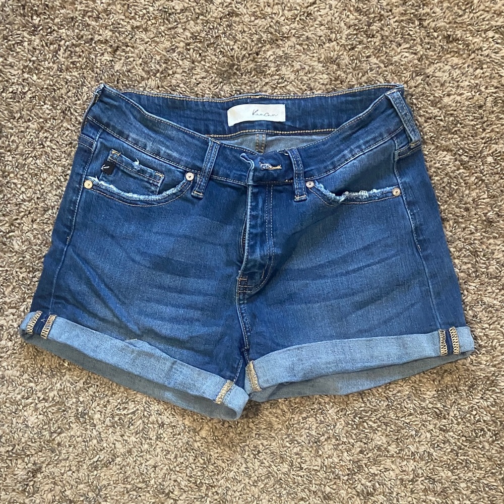 ☀️ KanCan Dark Blue Rolled Cuff Denim Shorts